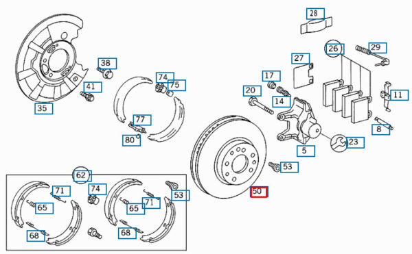 A140423041264 - MERCEDES BENZ S W220 Rear Brake Disc A140423041264 ORIGINAL
