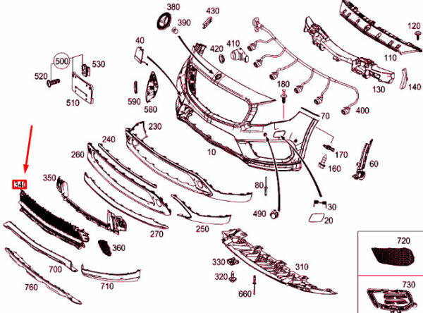 A1568850822 - NEW MERCEDES-BENZ GLA X156 FRONT BUMPER LOWER GRILLE A1568850822 ORIGINAL