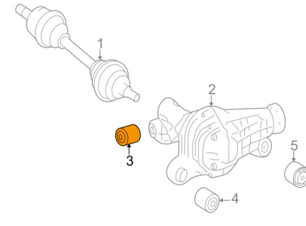 A1663330600 - NEW MERCEDES BENZ GLE W166 FRONT AXLE DIFFERENTIAL INSULATOR A1663330600