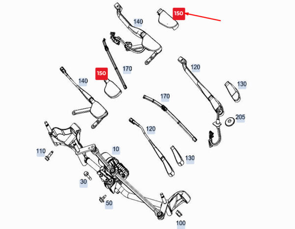 A1678240600 - MERCEDES-BENZ GLE W167 Front Driver Side Wiper Arm Cover A1678240600 ORIGINAL