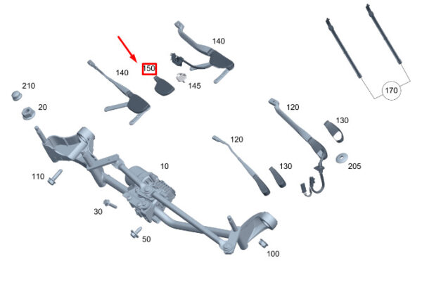 A1678241600 - MERCEDES-BENZ GLE W167 Front Right Wiper Arm Cover LHD A1678241600 ORIGINAL