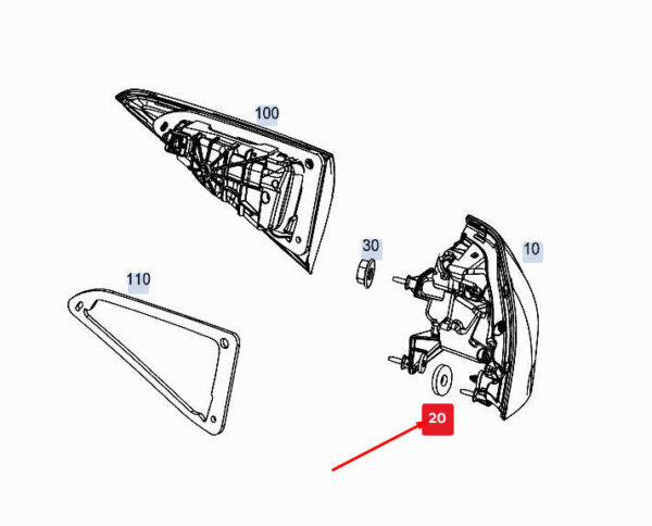A1678260000 - MERCEDES-BENZ GLE W167 Rear Left Light Housing Gasket A1678260000 ORIGINAL
