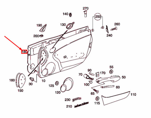 A1717270330 - MERCEDES-BENZ SLK R171 Front Left Panelling Seal A1717270330 ORIGINAL