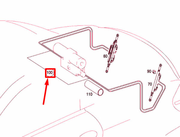A1718000015 - NEW MERCEDES-BENZ SLK R171 FOLDING TOP HYDRAULIC SYSTEM LINE A1718000015