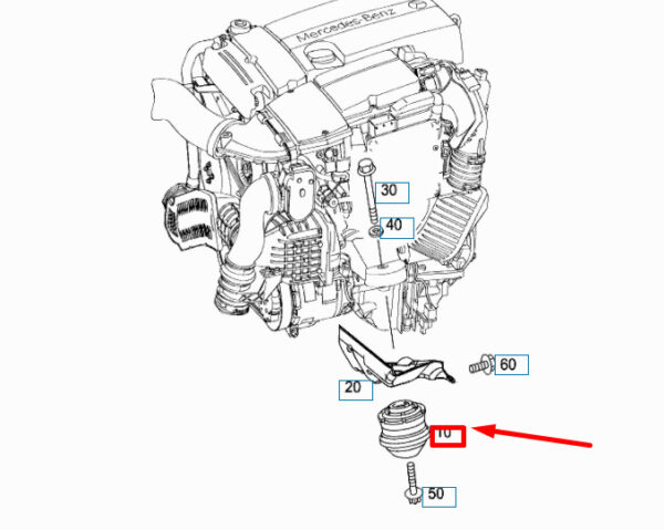 A1722400317 - NEW MERCEDES-BENZ SLK R172 FRONT LEFT SIDE ENGINE SUPPORT A1722400317 ORIGINAL