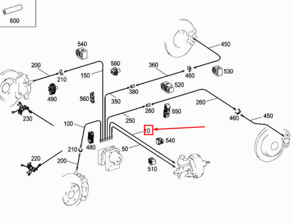 A1724201326 - MERCEDES-BENZ SLK R172 Brake Line A1724201326 ORIGINAL