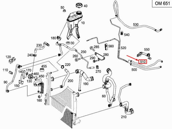 A1725018682 - MERCEDES-BENZ SLK R172 Engine Coolant Return Hose A1725018682 ORIGINAL
