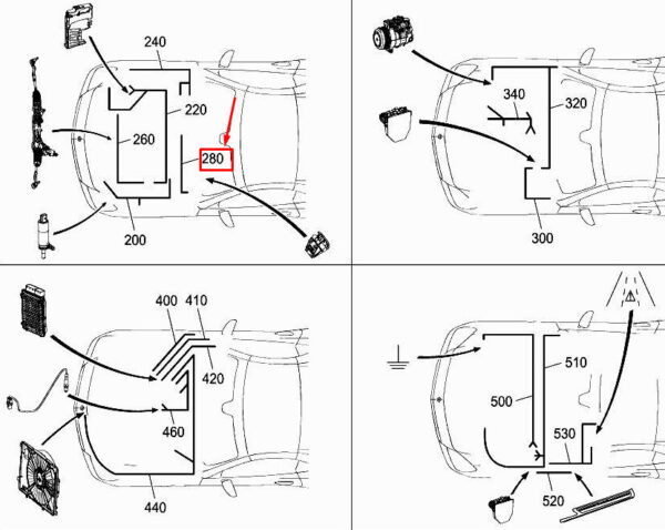 A1725404508 - MERCEDES-BENZ SLK R172 Heated Washer Nozzle Harness A1725404508 ORIGINAL