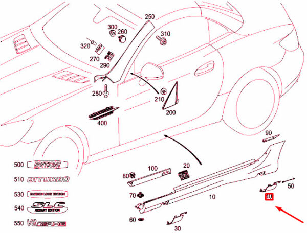 A17269803589999 - MB SLK R172 Rear Right Longitudinal Member Cover A17269803589999 NEW GENUINE