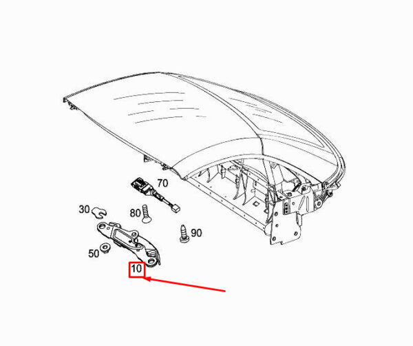 A1727900300 - MERCEDES-BENZ SLK R172 Front Left Fastener Mount A1727900300 ORIGINAL