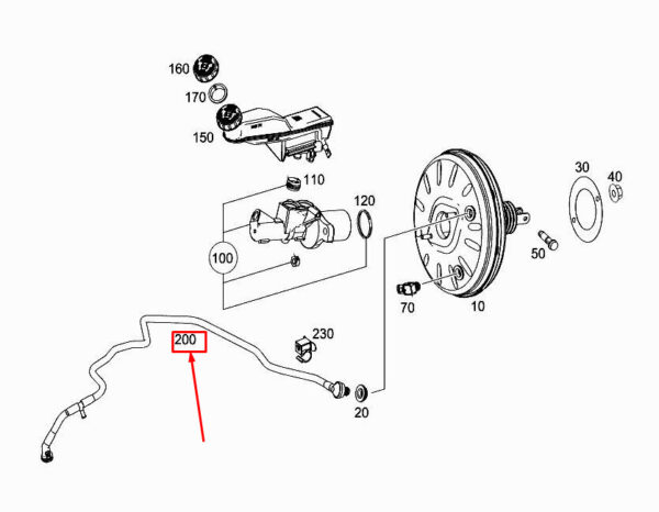 A1764300000 - MERCEDES-BENZ A W176 Brake Booster Vacuum Line A1764300000 ORIGINAL