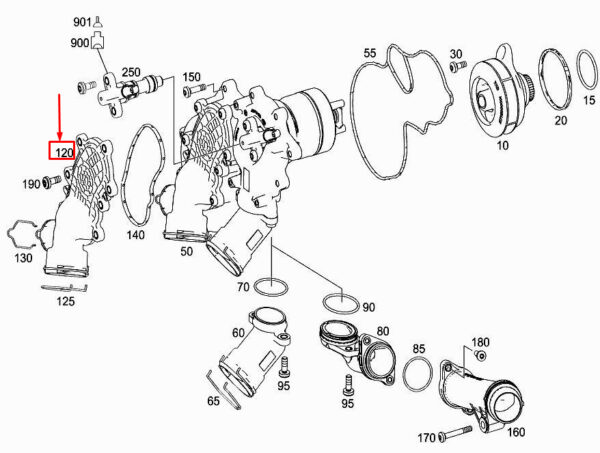 A1772000556 - MERCEDES-BENZ E W213 Engine Coolant Inlet Connection A1772000556 ORIGINAL