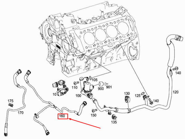 A1772001200 - MERCEDES-BENZ E W213 Engine Return Line A1772001200 ORIGINAL