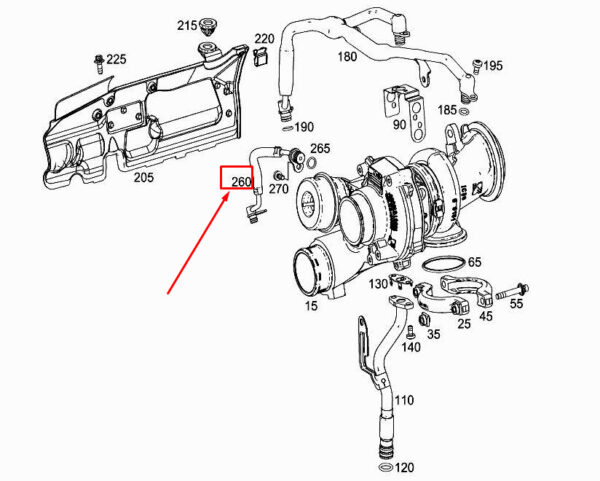 A1772031117 - MERCEDES-BENZ E W213 Right Engine Vent Line A1772031117 ORIGINAL