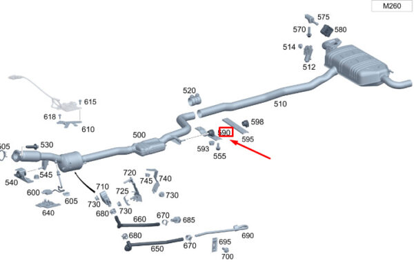 A1774921200 - MERCEDES-BENZ GLA H247 Center Exhaust System Bracket A1774921200 ORIGINAL