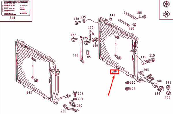 A2028300870 - NEW MERCEDES-BENZ C W202 AIR CONDITIONING CONDENSER A2028300870 ORIGINAL