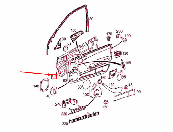 A2037270487 - MERCEDES-BENZ C W203 Front Right Door Panelling Shell A2037270487 ORIGINAL