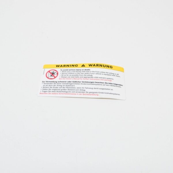 A2038179620 - MERCEDES-BENZ ML W164 Air Bag Label A2038179620 ORIGINAL