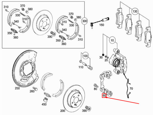 A2044230594 - MERCEDES-BENZ E Cabrio A207 Rear Brake Caliper Carrier A2044230594 ORIGINAL