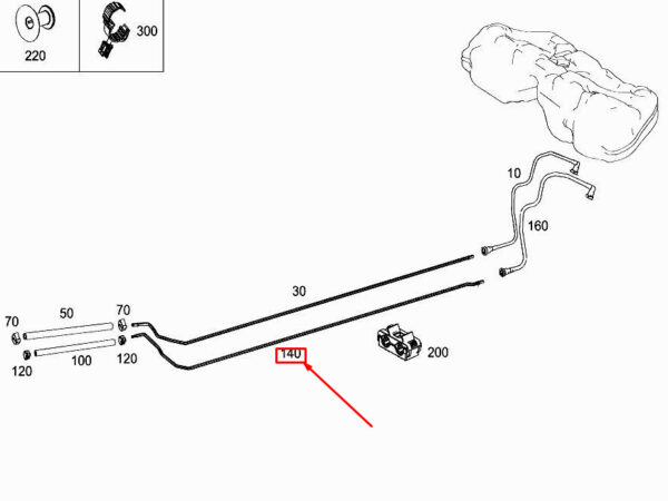 A2044760001 - MERCEDES-BENZ E Cabrio A207 Fuel Return Line A2044760001 ORIGINAL