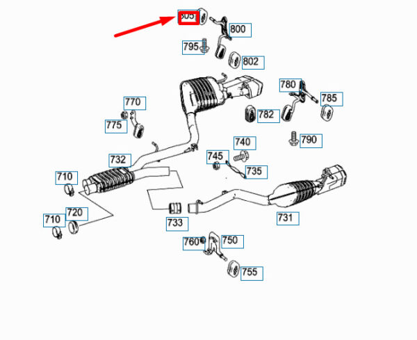 A2044920144 - NEW MERCEDES-BENZ CLS C218 REAR EXHAUST PIPE SUSPENSION RING A2044920144