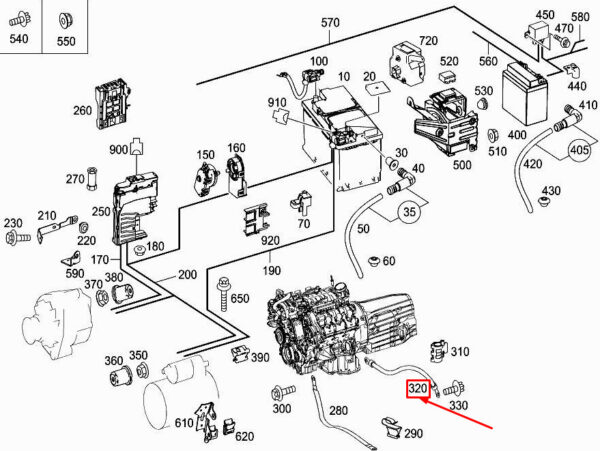 A2045407135 - MERCEDES-BENZ E Coupe C207 Engine To Body Ground Line A2045407135 ORIGINAL