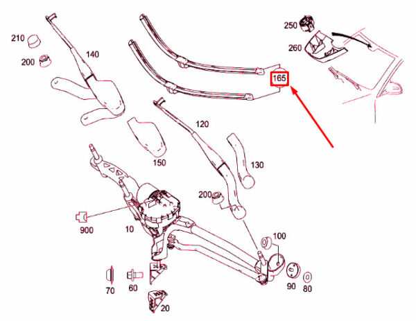 A204820130090 - NEW MERCEDES-BENZ C W204 FRONT WIPER BLADE SET LHD A204820130090 ORIGINAL