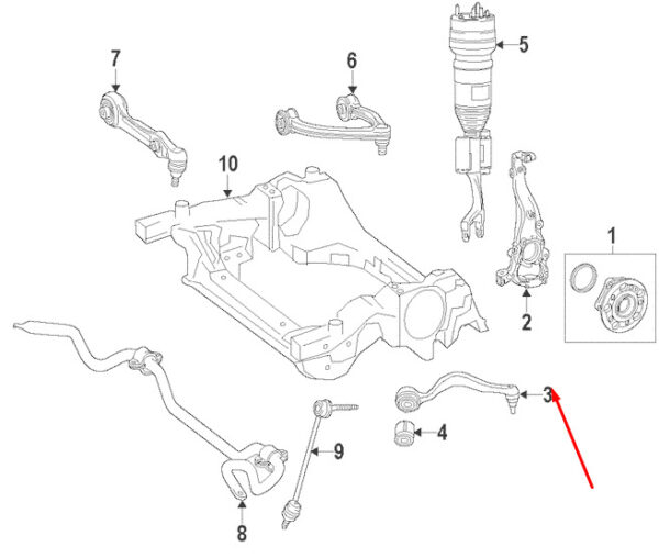 A2053301805 - NEW MERCEDES-BENZ C W205 FRONT RIGHT LOWER CONTROL ARM A2053301805 ORIGINAL