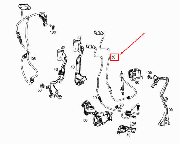 A2054401808 - MERCEDES-BENZ C Coupe C205 Front RH Damper Adjust Wiring A2054401808 ORIGINAL