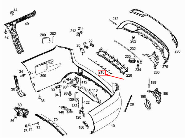 A2055405700 - NEW MERCEDES-BENZ C W205 REAR PARKING AID WIRING A2055405700 ORIGINAL
