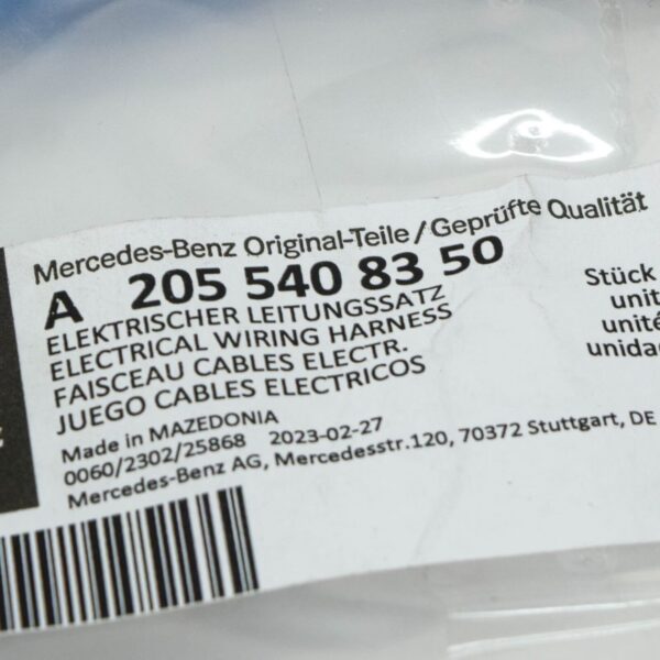 A2055408350 - NEW MERCEDES-BENZ C W205 PNEUMATIC SUSPENSION WIRING HARNESS A2055408350