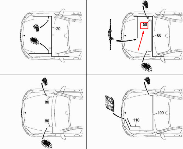 A2055408350 - NEW MERCEDES-BENZ C W205 PNEUMATIC SUSPENSION WIRING HARNESS A2055408350