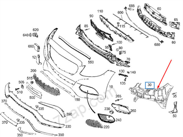 A2058850765 - NEW MERCEDES-BENZ C-CLASS W205 FRONT BUMPER LEFT BRACKET A2058850765 ORIGINAL