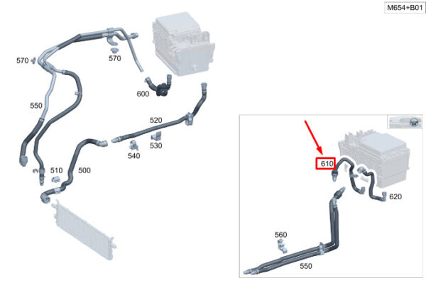 A2065014400 - MERCEDES-BENZ C S206 Engine Coolant Hose A2065014400 ORIGINAL