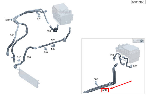 A2065017800 - MERCEDES-BENZ C S206 Engine Coolant Hose A2065017800 ORIGINAL