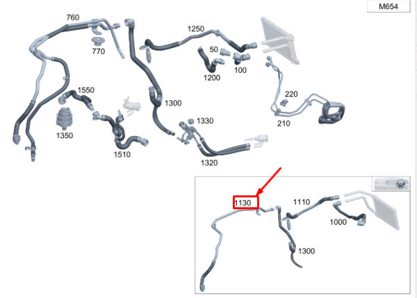 A2065065000 - MERCEDES-BENZ C W206 Heater Return Line A2065065000 ORIGINAL