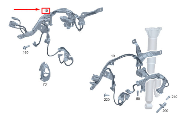 A2065400157 - MERCEDES-BENZ W206 C43 AMG Rear Left ABS Wiring Harness A2065400157 ORIGINAL