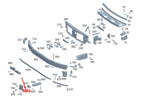 A2066200900 - MERCEDES-BENZ C W206 Left Crossmember Bracing A2066200900 ORIGINAL