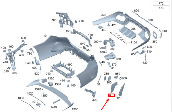 A2066825902 - MERCEDES-BENZ C W206 Rear Left Side Wall Dampening A2066825902 ORIGINAL