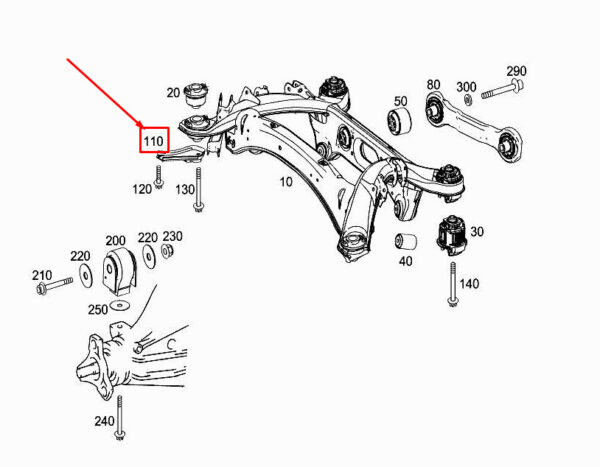 A2073520246 - MERCEDES-BENZ E Cabrio A207 Rear Right Axle End Stop A2073520246 ORIGINAL