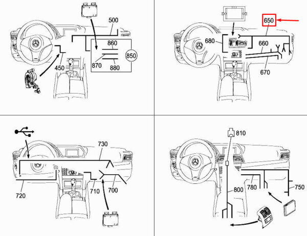 A2074401713 - MERCEDES-BENZ E Cabrio A207 Central Display Power Wiring A2074401713 ORIGINAL