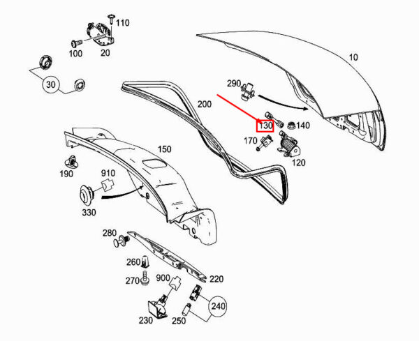 A2077540019 - MERCEDES-BENZ E Cabrio A207 Rear Torsion Spring Linkage A2077540019 ORIGINAL