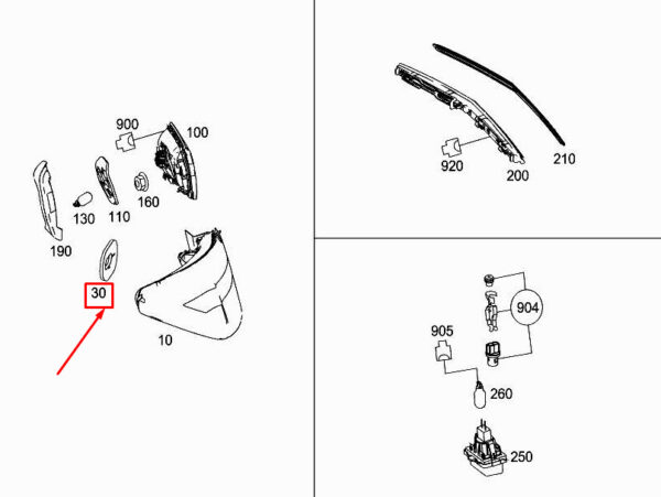 A2078260191 - MERCEDES-BENZ E Coupe C207 Rear Left Tail Lamp Gasket A2078260191 ORIGINAL