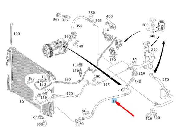 A2078303100 - MERCEDES-BENZ C W204 Refrigerant Line A2078303100 ORIGINAL