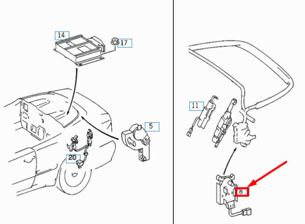 A2088202410 - NEW MERCEDES-BENZ CLK C208 SOFT TOP OPEN/CLOSE LIMIT SWITCH A2088202410 ORIGINAL