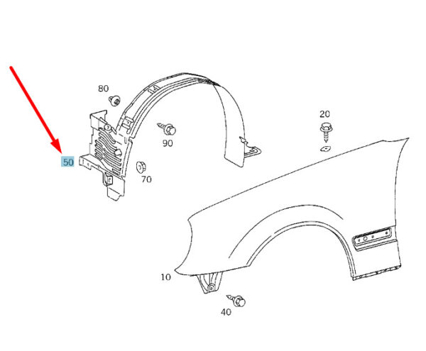 A2106989130 - MERCEDES-BENZ E W210 Front Left Wheel Housing Liner A2106989130 ORIGINAL