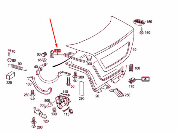A2117500398 - NEW MERCEDES-BENZ E W211 REAR LID SEAL A2117500398 ORIGINAL