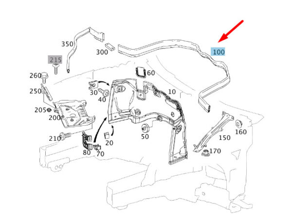 A2126280800 - MERCEDES-BENZ E W212 Engine Partition Panel Seal A2126280800 ORIGINAL