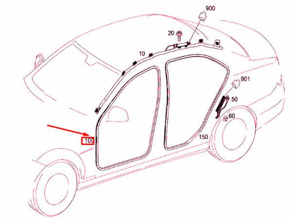 A21269700519G44 - NEW MERCEDES-BENZ E W212 FRONT DOOR EDGE PROTECTION A21269700519G44 ORIGINAL