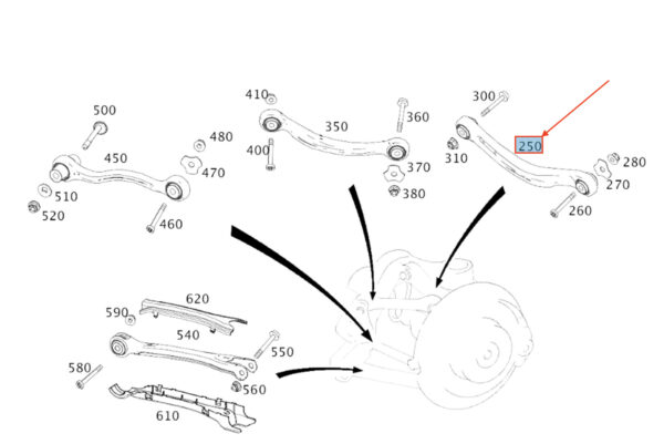 A2133505007 - MERCEDES-BENZ E W213 Rear Right Axle Camber Arm A2133505007 ORIGINAL